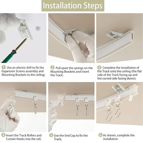 Trimold Premium 6m Ceiling Curtain Track System, Flexible and Durable Design for Effortless Gliding, Ideal for Shower Window RV Room Dividers, Privacy and Home Décor thumbnail 7
