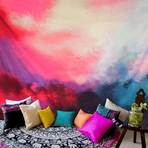 Tapestry Wall Tapestry Wall Hanging Tapestries Art Tapestry Flowing Cloud Tapestry Abstract Palette Tapestry Huge Tapestry Wall Blanket Wall Decor Wall Art Home Decor 59 X 51 Inches thumbnail 5