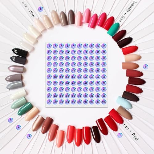 150pcs Nail Swatch Sticks with Ring and Number Stickers, Color Swatches for Nail Polish Display Nail Art Supplies for Nail Techs Must Haves Nail Stuff thumbnail 5