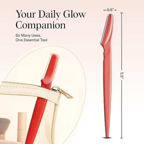 Kitsch Dermaplane Razor for Women Face – Face Razors for Women & Men, Eyebrow Trimmer & Face Shaver – Exfoliating Facial Razor & Skin Care Tool for Smoother Skin - Coral, 12 pcs thumbnail 5