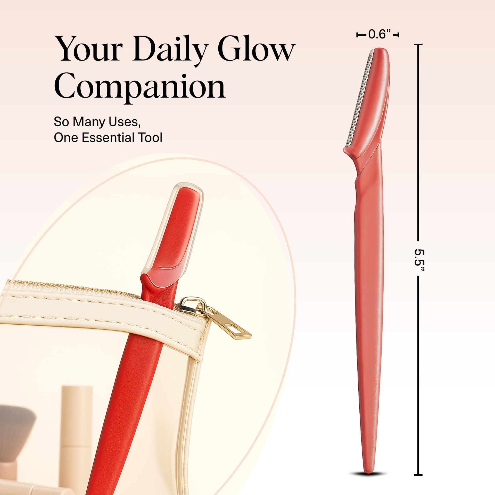 Kitsch Dermaplane Razor for Women Face – Face Razors for Women & Men, Eye Brow Razors & Face Shaver – Exfoliating Facial Razor & Dermaplaner as Skin Care Tool for Smoother Skin - Coral, 12 pcs thumbnail 5