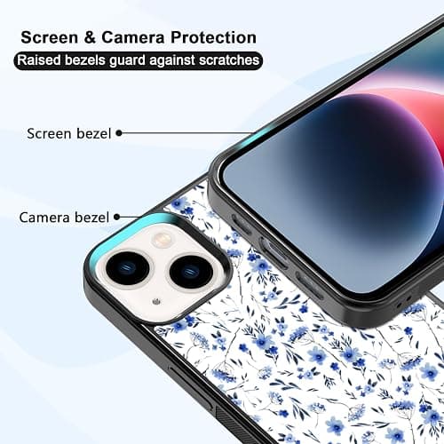Axulimin Cute Blue Flower Floral Aesthetic Phone Case for iPhone 14 & iPhone 13 Case for Teen Girls Women Kids Girls -6.1Inch thumbnail 4
