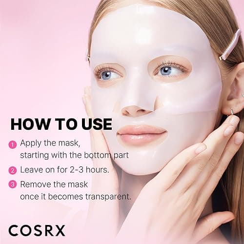 COSRX Pink Peptides Collagen Lifting Glow Hydrogel Face Masks Skincare 3 EA, Collagen Face Mask, Travel Essentials, Overnight Face Mask, Korean SkinCare thumbnail 9
