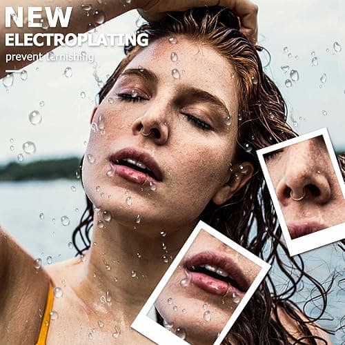 LOYALLOOK 18Pcs Nose Rings Studs - 316L Surgical Steel 14K Gold Plated Nose Studs Double Hoop Nose Ring for Women Men 18G/20G Nose Rings Stud Hypoallergenic Nose/Body Piercing Jewelry 1.5mm 2mm 2.5mm 3mm CZ thumbnail 2