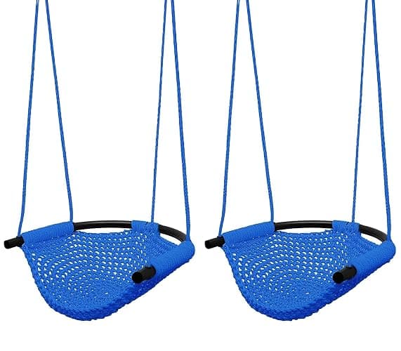 JKsmart 2 Pack Kids Swing Seat, Heavy Duty Rope Play Secure Children Swing Set, Toddler Swing Chair for Outdoor/Indoor/Playground/Home/Tree, with Snap Hooks and Swing Straps,440 lbs Capacity,Blue - Image 1