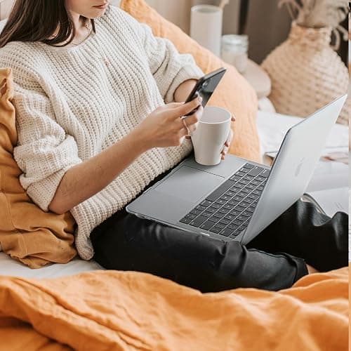EooCoo Hard Case Compatible with MacBook Air 13.3 inch M1 Chip 2021-2018 with Retina Display, Air 13.3 inch Plastic Protective Case + Transparant Keyboard Cover + Screen Protector, Crystal Clear thumbnail 7