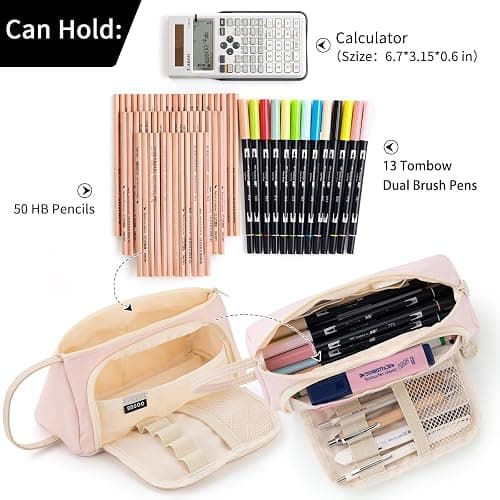 EASTHILL Big Capacity Pencil Case Pouch Pen Case Simple Stationery Bag School College Office Organizer for Teens Girls Adults Student thumbnail 3