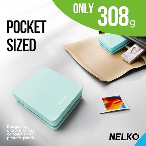 Nelko PP01 Photo Printer, 2x3 Portable Photo Printer, Mini Printer, Green | Instant Color Inkjet Printer for Smartphone, Sticky-Back Photos, Bluetooth Compatible with iOS & Android, AI App Editing thumbnail 6