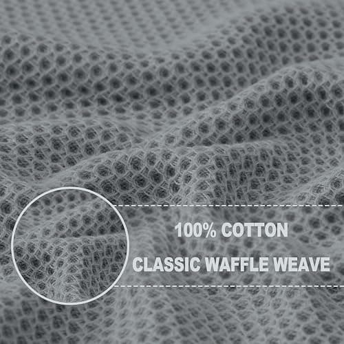 Homaxy 100% Cotton Waffle Weave Kitchen Dish Cloths, Ultra Soft Absorbent Quick Drying Dish Towels, 12 x 12 Inches, 6-Pack, Grey thumbnail 4
