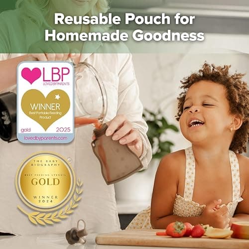 Haakaa Yummy Pouch Reusable Baby Food Pouch, Baby Food Storage Kids Squeezable Pouch, Washable Freezer - Make Homemade Organic Food for Babies/Toddlers, 4oz, 2 Pack,6m+ thumbnail 4
