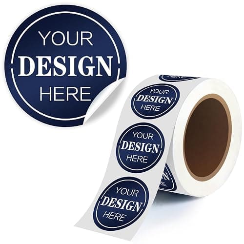 1-2500 Custom Sticker roll, 1"-10" inch Personalized Waterproof Vinyl Labels, Corporate Business Stickers, Design Any Logo Image Photo Text Name Address QR Code - Image 1