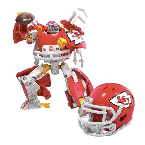 Transformers NFL Kansas City Chiefs KC-59, 5.5-Inch Action Figure Changes from Robot to Helmet, Football Toys for Ages 8+ - Image 1