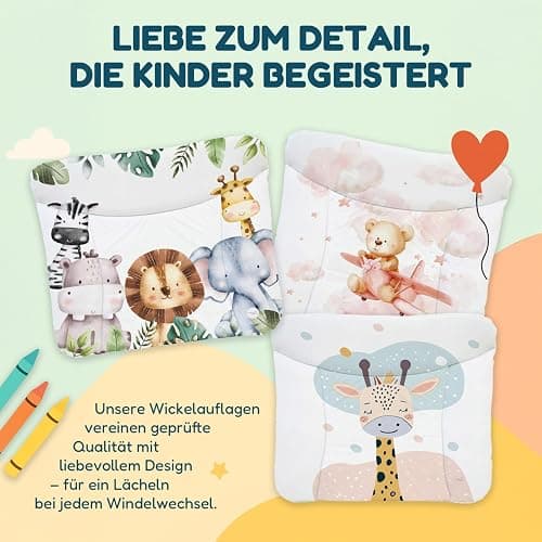 Ceba Baby® weiche Wickelauflage 50x70 cm - Doppelseitige Baby Wickelunterlage - Wickeltischauflage für Junge und Mädchen - Wasserdicht, abwaschbar - OEKO-TEX - Made in EU - Löwe, der König thumbnail 7