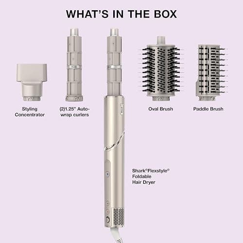 Shark FlexStyle | Air Multi-Styler & Drying System | Hair Dryer Brush for Blowouts with Coanda Auto- Wrap Curlers, Oval & Paddle Brush & Concentrator Attachment | Stone | HD430 thumbnail 10