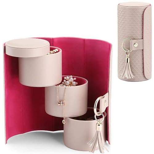 Vlando Viaggio Small Jewelry Case Box, Travel Essential Accessories for Women, Gifts for Travelers Couples Mom Friends, Bridesmaid - Image 1