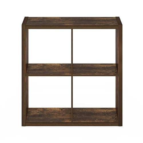 Furinno Cubicle 4-Cube Book Shelf, Extra Thick Frame Bookshelf, Amber Pine | 14.6" x 30" x 30", Reversible Bookcase with Open Back, for Living Room, Bedroom, Home Office thumbnail 9