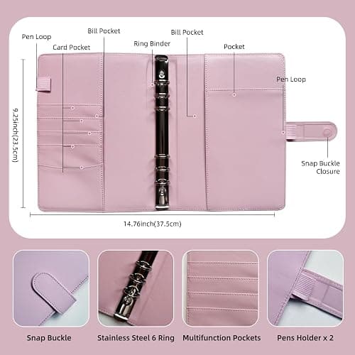 A5 Kpop Photocard Binder, 6 Ring Binder Collector’s Album with 240 Card Slots, PU Leather Binder Cover for Organizing K-Pop, Trading Cards, Game Cards & Memorabilia (Light Pink) thumbnail 3