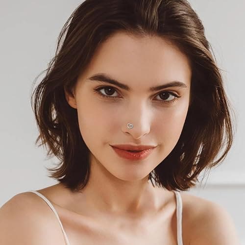 ONESING 36-44 Pcs 18G 20G Nose Rings Studs Nose Rings for Women Nose Piercings Jewelry Surgical Stainless Steel Nose Studs Moon Star Heart Butterfly Hypoallergenic Body Piercing Jewelry for Women Men thumbnail 4