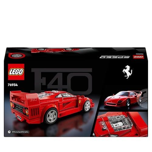 LEGO Speed Champions Ferrari F40 Supercar Buildable Vehicle, Toy Model Car for 9 Plus Year Old Boys and Girls, with Driver Minifigure, Kids' Bedroom Decoration, Gift Idea 76934 thumbnail 10