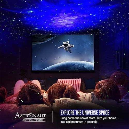 Mooyran Colorful Astronaut Galaxy Projector - Special Limited Edition Star Lights for Bedroom Astronaut Space Projector, Starry Ceiling Lamp with Timer & Remote, Adults Room Decor thumbnail 4