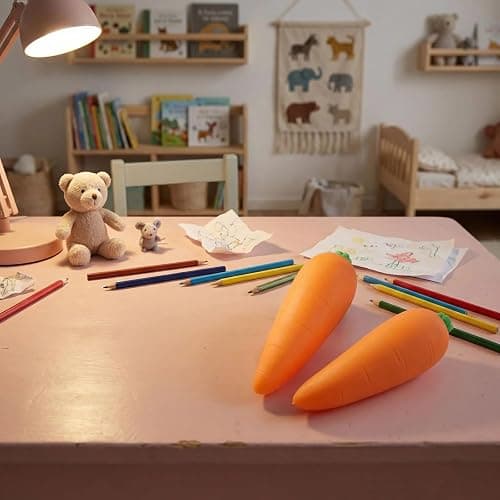 Carrot Squishy, Carrot Squishies Slow Rising Sensory Squeeze Stress Relief Toy Realistic Vegetable Fidget Toy (1 pcs) thumbnail 4