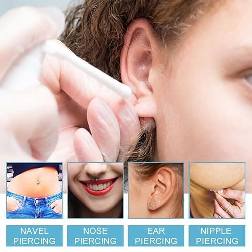 Piercing Aftercare Kit: Keloid Bump Care, Piercing Hole Maintenance (10ml), Piercing Aftercare Spray (60ml), Saline Aftercare Spray for Ear Nose Belly Septum Body, Gently Refreshes & Soothes thumbnail 5