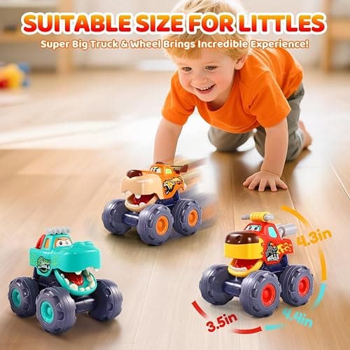 OCATO Car Toys for 1 Year Old Boy Gifts, Pull Back Monster Truck Toy Cars for Toddlers 1-3, 1 2 3 One Year Old Boy Birthday Gift 1st Vehicles Kids Stocking Stuffers Toddler Baby Boys Toys 12-18 Months thumbnail 6