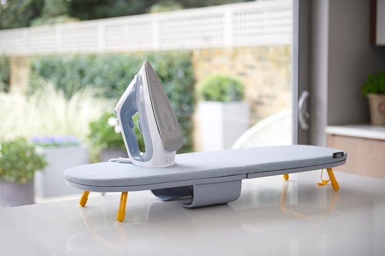 Joseph Joseph Pocket Folding Tabletop Ironing Board with Iron Holder and wall mount, Compact Space-Saving , Grey/Yellow thumbnail 5