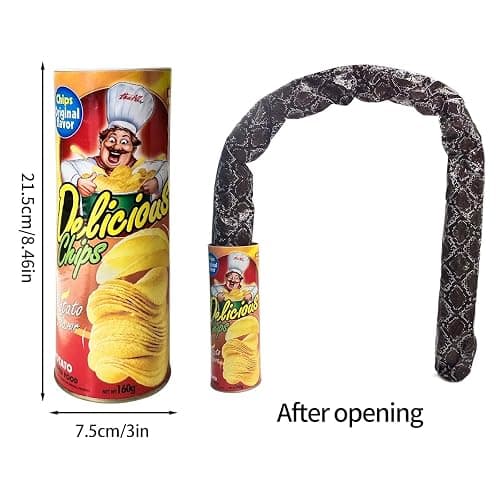 Blppldyci The Potato Chip Snake Can Jump Spring Toy Gift April Fool Day Halloween Party Decoration Jokes in A Gag Prank Large Size (Potato Chip Style)(1pcs) thumbnail 2