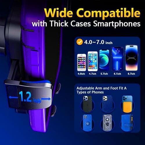 Qifutan Cell Phone Holder for Car Mount Car Vent Phone Mount, 360° Rotatable, Hands-Free Air Vent Holder for iPhone Smartphones Camera Mounts(4-7 Inch) thumbnail 5