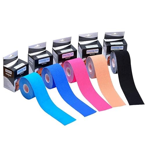Kinesiology Tape - 5 Rolls Set, Lychee Elastic Therapeutic Sports Tape for Shoulder, Knee, Elbow Pain Relief, Latex Free, Water Resistant, Breathable, 2" x 16.4 feet Per Roll - Image 1