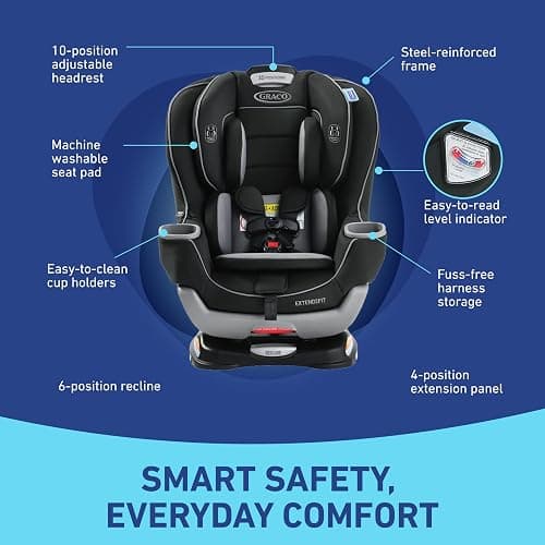 Graco Extend2Fit Kenzie, 2-in-1 Convertible Car Seat for Infants to Toddlers with Advanced Safety Features - Kenzie - 2-in-1 thumbnail 6