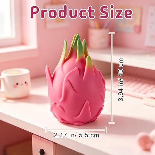 Dexspoeny Dragon Fruit Squishy, Realistic Squishys Dragon Fruit Slow Rising Fidget Toy Stress Ball, Soft Squeeze Squishy Stress Relieve Toy, Flexible Squeezable Decompression Gift for Adults thumbnail 2