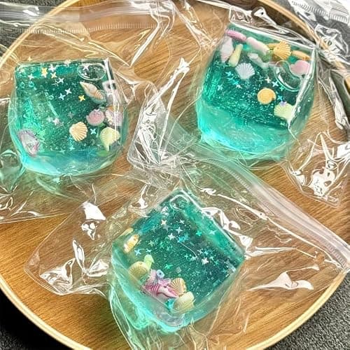 Ice Cube Squishy Stress Balls, Slow Rising Ice Cube Marine Shells Squishy Fidgets Toys, Soft Cubes Stress Relief Sensory Toy, Stretchy Squeeze Ball for Relaxing thumbnail 7