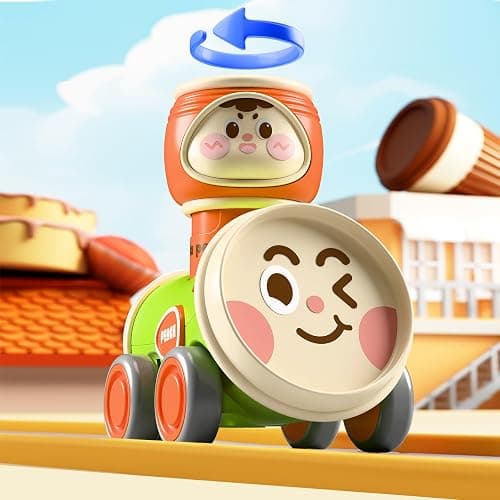 iPlay, iLearn Baby Press to Go Car Toys Set, Friction Cars for Toddlers 1-3 | Infant Push Go Racing Play Vehicle Set, 1st Birthday Gift for 6-9-12-18 Months, 1 2 3 One Years Old Boys Girls Child Kid 4PCS thumbnail 2