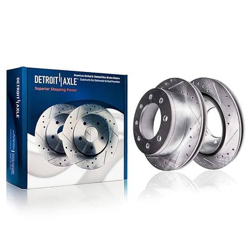 Detroit Axle - Wheel Bearing Hubs Brake Kit for 2014-2018 Ram 2500, 2013-2018 3500, Front Wheel Bearing Hubs Front Rear Drilled Slotted Brake Rotors Ceramic Brake Pads 2015 2016 2017 Replacement thumbnail 5