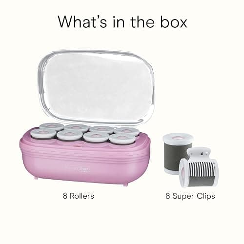 Conair Hot Rollers for Long, Medium & Short Hair, 8 Ceramic Flocked 2-Inch Heated Hair Rollers with Clips, Hot Curlers for Women, Volume & Curls, Amazon Exclusive, Lilac thumbnail 8