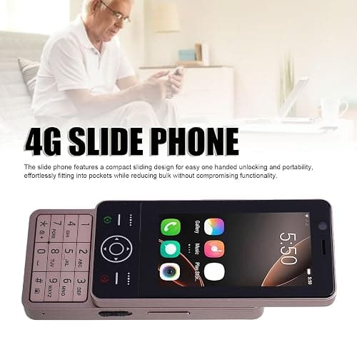 PUSOKEI 4G Slider Phone with 3.0 Inch Touchscreen, Dual SIM Unlocked Mobile Phone, Physical Keypad Smartphone Support App Download 2000mAh Battery MP3 FM for Seniors (Gold) thumbnail 3