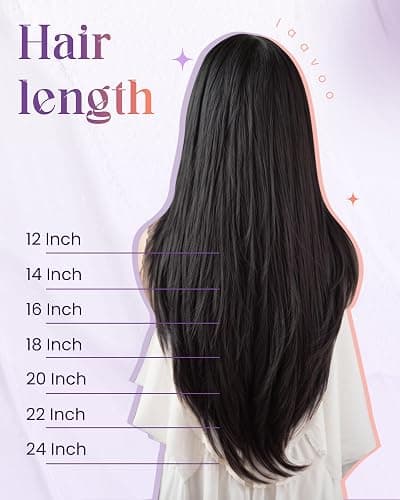 LaaVoo Tressen Extensions Echthaar Schwarz 70cm 140g Extensions Echthaar Tressen Doppelt Tressen Weft Extensions Echthaar Glatt #1 thumbnail 7