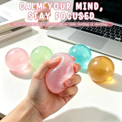 2PCS Coconut Oil Squishy, Coconut Oil Stress Ball, Slow Rising Squishy, Non-Sticky, Easy to Clean, Improving Focus, Or Easing Tension During Study, Work, Or Relaxation (Pink+Blue) thumbnail 6
