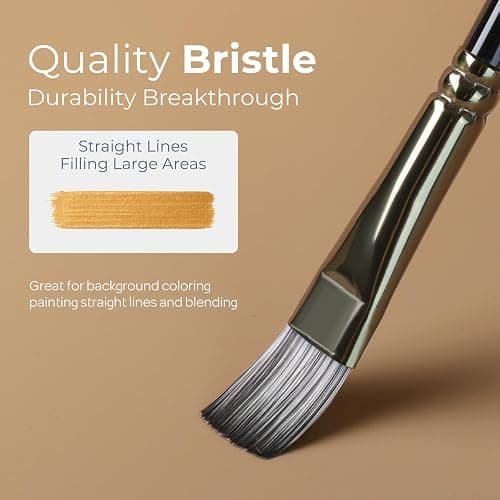 Nicpro 12PCS Artist Paint Brush Set, Craft Paint Brushes for Acrylic Painting, Oil, Watercolor, Gouache, Tempera, Face, Body, Fabric, Leather, Model, Art Supplies Paintbrushes for Artists Beginners thumbnail 3