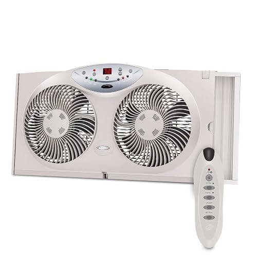 Bionaire Window Fan with Reversible Airflow Blades – 3-Speed Settings, Programmable Thermostat, LED Display, Remote Control, Fits 24–36" Windows, No Assembly Required - Image 1