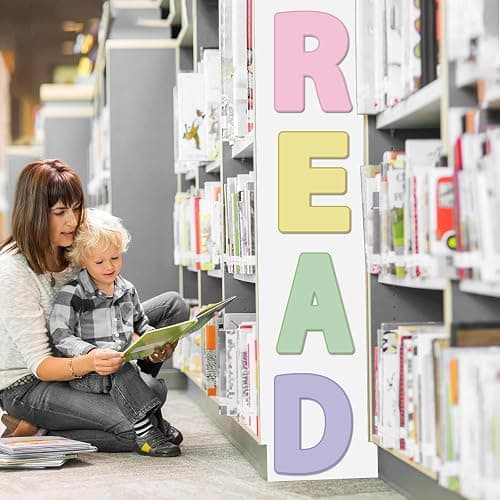 Classroom Reading Poster Decorations Pastel Reading Bulletin Board Rainbow Read Sign Posters Elementary Wall Decor Supplies for Teachers Students Readings Room Center School Library Outside Activities thumbnail 6