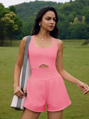 SENSERISE Womens Workout Rompers Athletic Romper Running Onesie One Piece Exercise Jumpsuits Gym Yoga Outfits thumbnail 3