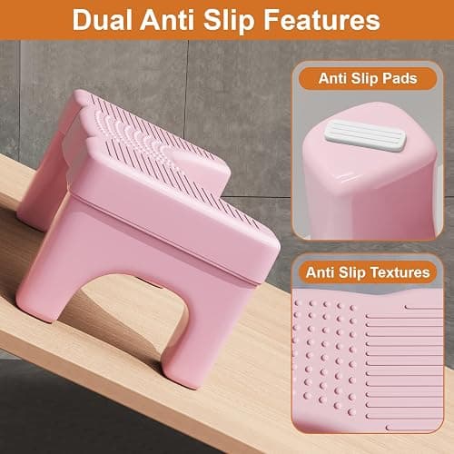 Pink Poop Stool Adult - 7" Toilet Stool with Non-Slip Designs for Squatting in Bathroom thumbnail 5