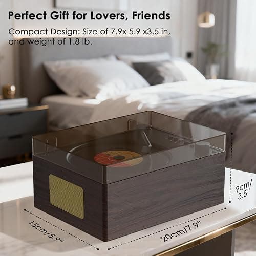 Portable CD Player with Bluetooth 5.3, Hi-Fi Speakers,3.5mm AUX, USB Playback Retro CD Player for Home(Brown) thumbnail 6