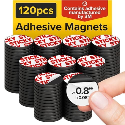 Peel-&-Stick Flexible Adhesive Magnets - 120 Magnetic Dots for Office Supplies, Whiteboard, Crafts, Fridge, & School Projects - Image 1