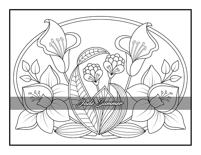 100 Flowers: An Adult Coloring Book with Bouquets, Wreaths, Swirls, Patterns, Decorations, Inspirational Designs, and Much More! thumbnail 91