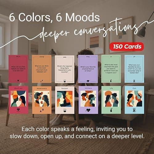 Odrano Deeper Connection, Couples Games with 150 Deep Questions to Build Intimate Connection & Trust, Relationship Couples Game for Date Nights, Valentine’s Day Gift for Him & Her thumbnail 3
