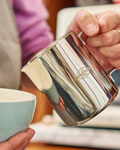 Milk Frothing Pitcher 32 Oz, Milk Frother Cup 304 Stainless Steel Steaming Jug with Clear Scale and Latte Art Pen, Barista Tools for Espresso, Cappuccino, Coffee Machine Accessories (900ml) - Sliver - 32 Ounces thumbnail 6